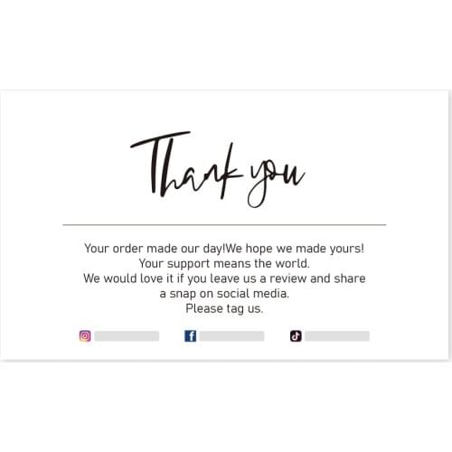 10-30Pcs Customer Thank You card Business Printable White Thanks For Your Purchase Card Paper Card For Small Shop Gift Packet