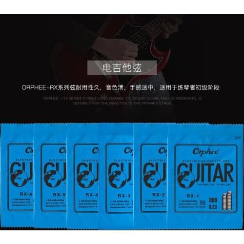 100pcs Hundred Orphee RX15 Carbon Steel Nickel Alloy 1st 2nd 3rd 4th 5th 6th EBGDAE Single Electric Guitar Strings
