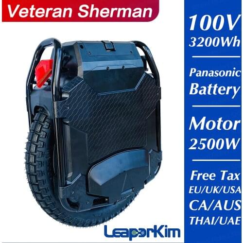 2021 LeaperKim Veteran Sherman Electric Unicycle 100.8V 3200WH Monowheel 2500W Off-road 20-inch NCR18650GA Panasonic