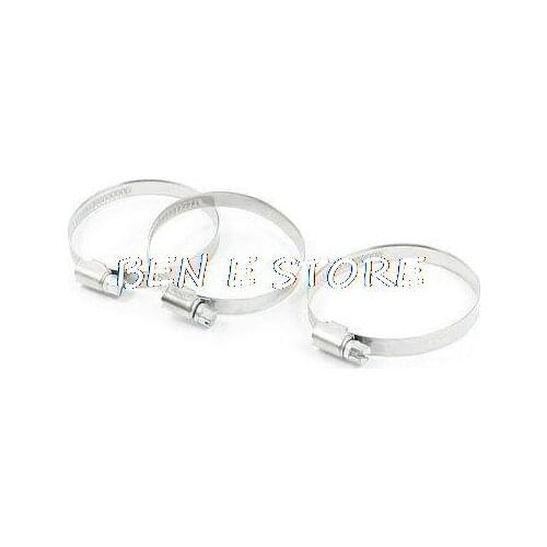 3pcs 40-64mm 1.6"-2.5" Range Stainless Steel 12mm Width Hose Clamp for Worm Drive