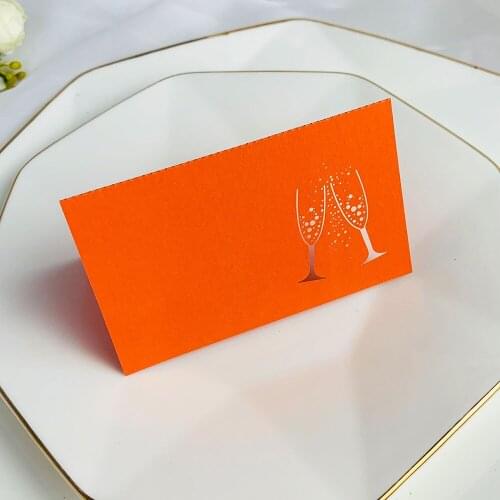 50pc Laser Cut Wedding Place Name Card Burgundy Red Blue Pearlcent Table Seat Settings for Bridal Shower Birthday Party