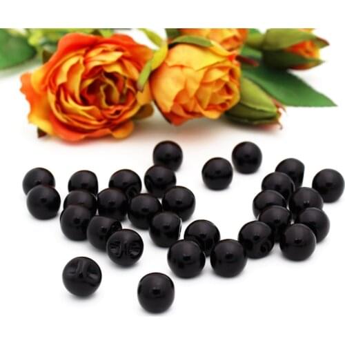50pcs/lot 6/8/10/12mm 4 size black pearls Buttons sdark hole plastic Decorative Buttons Sewing diy Accessories Scrapbooking