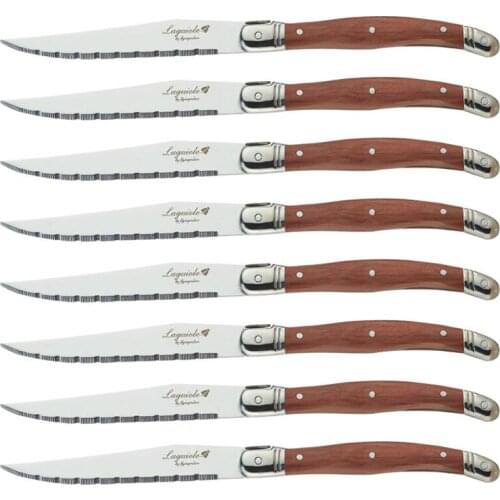 6-10pcs Laguiole Steak Knives Stainless Steel Dinner Knife Western Cutlery Wood Handle Tableware Restaurant Japanese Flatware