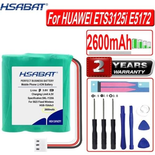 HSABAT 2600mAh HGB-2A10x3 HGB-15AAx3 Battery for HUAWEI 5623 Fixed Wireless Phone ETS3125i E5172 ETS5623 2222+515H E5172s-515