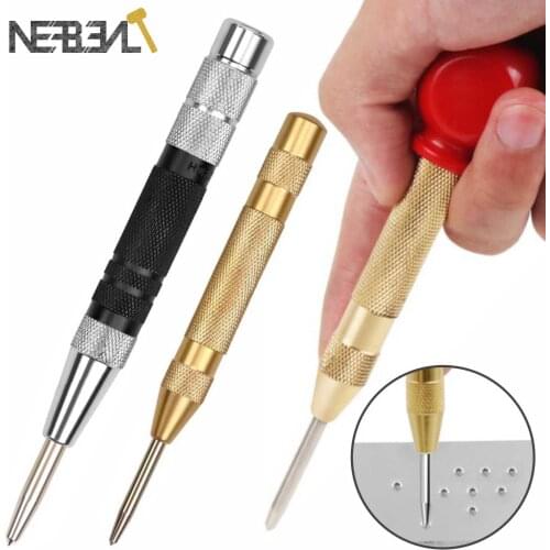 Automatic Center Pin Punch Spring Loaded Marking Starting Holes Machinists and Carpenters Wood Press Dent Marker Tool Drill Bit