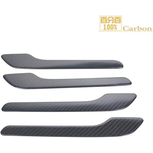Model3 Car Door Handle For Tesla Model 3 Glossy Black Carbon Fiber Accessories Protector Door Handle Covers