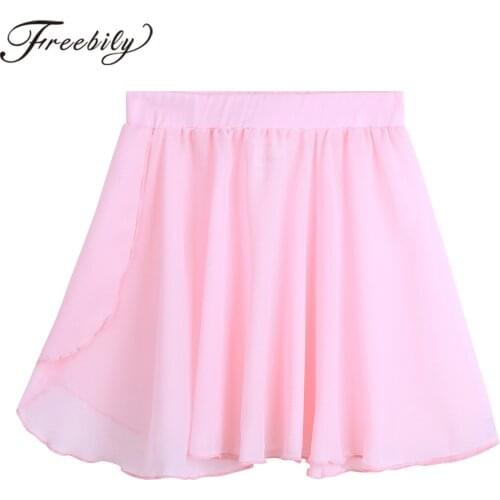 Kids Girls Ballet Skirt Dance Basic Classic Chiffon Mini Pull-On Wrap Skirt Gymnastics Leotard Ballet Wrap Skirts for Girls