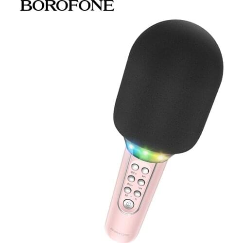 BOROFONE Bluetooth Wireless Microphone Handheld Karaoke Mic Speaker Portable Home Party KTV Player Singing For iOS Android