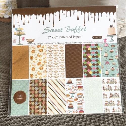 6'' 12pcs Scrapbooking Packs Paper Origami Art Scrapbook Paper Handmade Crafts DIY Photo Album Background Pads Paper Card Making