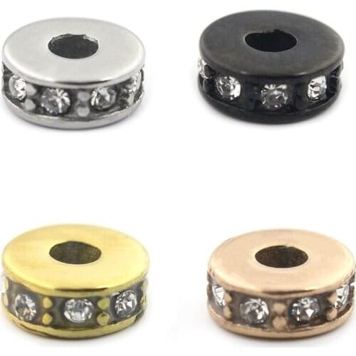 316l Stainless Steel Crystal Beads 2mm Small Hole Spacer Bead Charms for String Bracelet Jewelry Making Wholesale