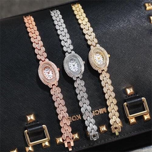 Brand Women Watches 2021 Reloj Pulsera Mujer Zegarek Damski Luxury Diamond Clock Quartz Watch Wrist Guaranteed Montre Femme Luxe