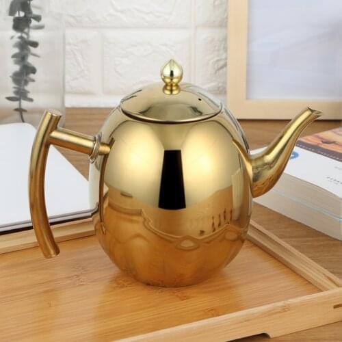 1L/1.5L Thick Stainless Steel Teapot Coffee Pot Water Kettle With Filter Large Capacity Water Pot Home Induction Cooker Tea Tool