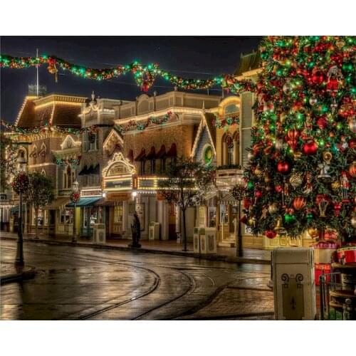 GATYZTORY 60x75cm Frame Oil Picture By Numbers For Kids Unique DIY Gift Christmas night Landscape Painting By Number