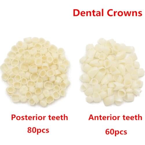 80Pc/pack Dental Crowns Oral Teeth Whitening Anterior Molar Crown Resin Porcelain Temporary Teeth crown Dental Lab Dentist Tools