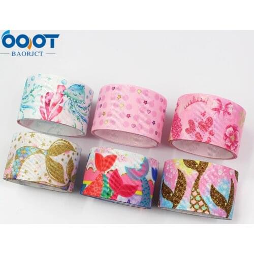 1-1/2”Ocean flowersPrinted Grosgrain Ribbon Ribbons For Hair Bows RibbonFor Gift Wrapping Ribbon For Crafts ,L-20707-644