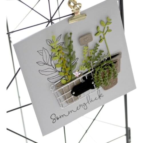 Mmao Crafts Metal Steel Cutting Dies Flower leaf potted basket Stencil For DIY Scrapbooking Paper/photo Cards Embossing Dies