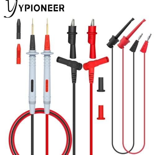 YPioneer P1506C Multimeter Test Leads Kit with Push On Alligator Clips Stackable Banana Plug to Minigrabber Test Hook Cable Set