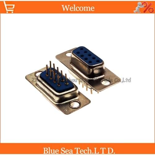 20pcs New RS232 serial port connector DB9 female socket/Plug connector 9pin copper RS232 COM socket adapter