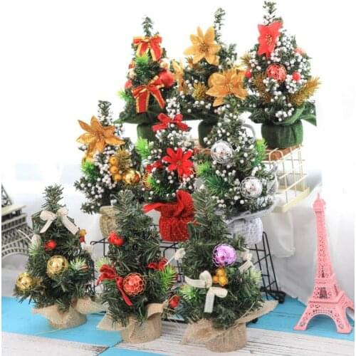 Christmas Trees Party New Year Table Decorative Pine Tree Home Decoration Mini XMAS Tree with Pendants festive events supplies