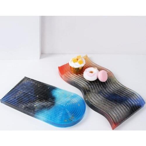 Transparent Silicone Mould Dried Flower Resin Decorative Craft DIY Wavy saucer tray Mold epoxy resin molds for jewelry