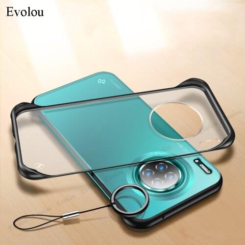 Translucent Frameless Phone Case For Huawei Mate 40 Pro Ultra Thin Hard Matte Back Cover For Huawei Mate 30 20 10 Pro 20X 5G