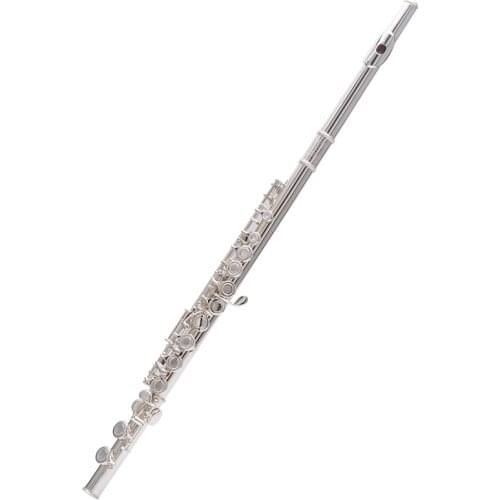 FLOFAIR Fl-428 Curve e Split Key 16 Hole Flute Instrument C Copper Silver Free Accessories For Beginners It Can Be Used By Child