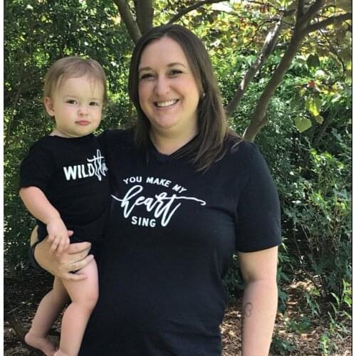 1pc Mommy and Me Shirts Wild Thing You Make My Heart Sing Mommy and Me Outfit Mom and Daughter Shirts Mom and Son Shirt Matching