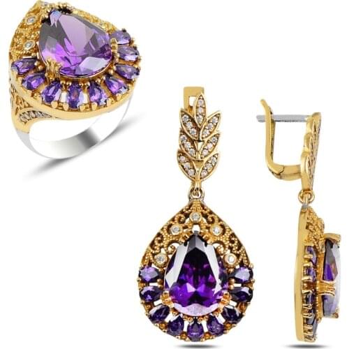 Silver 925 Sterling Zircon Cubic Zirconia Authentic Set