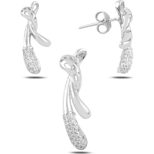 Silver 925 Sterling Zircon Studded Set