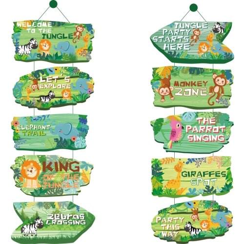 Wild One Party Decorations Jungle Animals Party Hanging Banners Door Couplet for Birthday Baby Shower Oh Baby Party Decorations