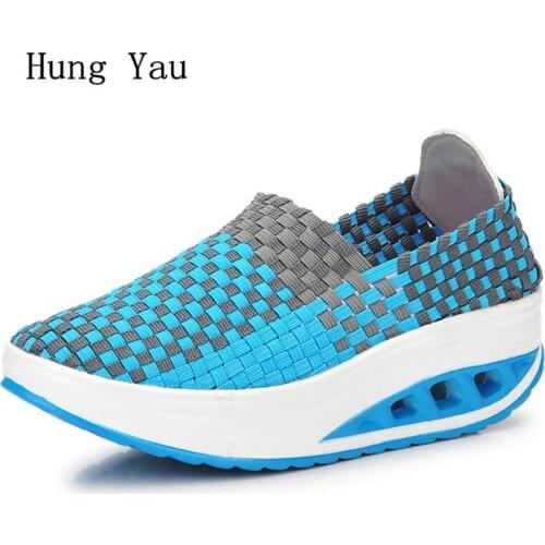 Women Casual Shoes Flat 2018 Summer Fashion Outdoor Breathable Couple Shoes Shoes Woman Weave Platform Comfortable