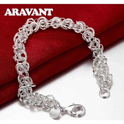 925 Silver Chain Bracelet Women Link Chain Bracelets Female Silver Jewelry