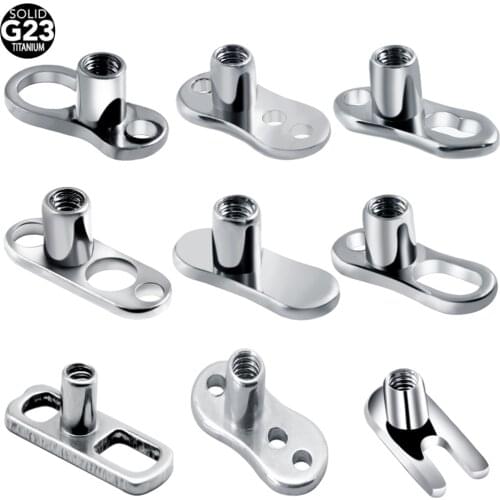1PC G23 Titanium Dermal Anchor Skin Diver Base Surface Barbell Piercings Micro Dermal Anchor Tops Mamilo Pircings Body Jewelry