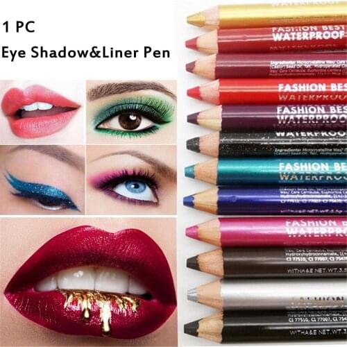 1Pc Eye Shadow&Liner Pen Highlighter Waterproof Glitter Matte Eyeliner Pencil Longlasting Eye Beauty Makeup