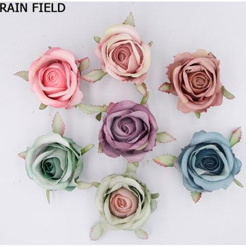 10pcs Multi-layered Petal Artifical Flowers Flower Head for Wedding Home decoration Christmas Day Flower Well DIY Silk Hardwork