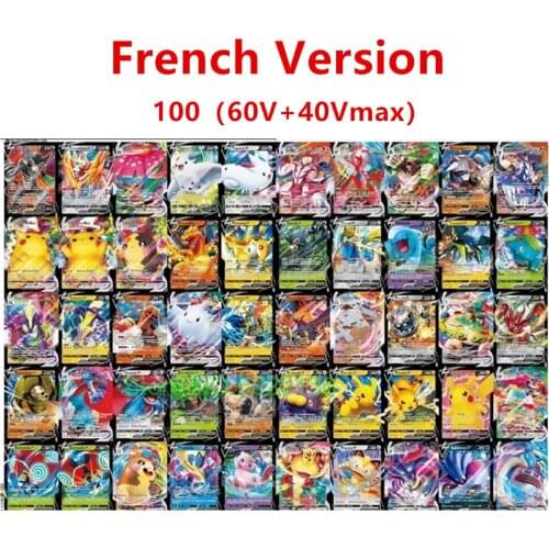 100-300Pcs French Version Pokemon Cards V GX MEGA TAG TEAM EX Game Battle Card Pokemon Cards Vmax French For Kid