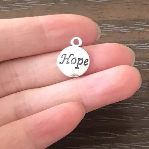 20PCS DIY Jewelry Making Hope charms Zinc Alloy Hope Word Pendants for Charm Bracelet Necklace Earrings Zipper Pulls