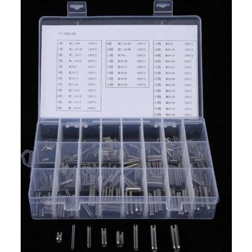 280Pcs Stainless Steel Spring Tension Pins Set M1.5 M2 M2.5 M3 M4 M5 M6 M8 with Box Spring Pin