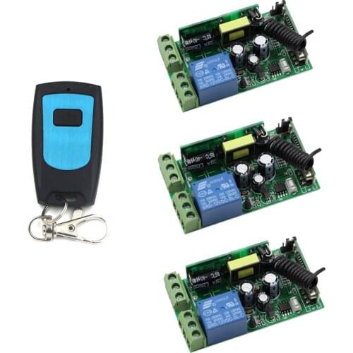 3pcs Receivers & Transmitter AC 85V 110V 220V 250V Wireless Remote Control Switch 10A Relay Switch For Lamp/Light LED ON OFF
