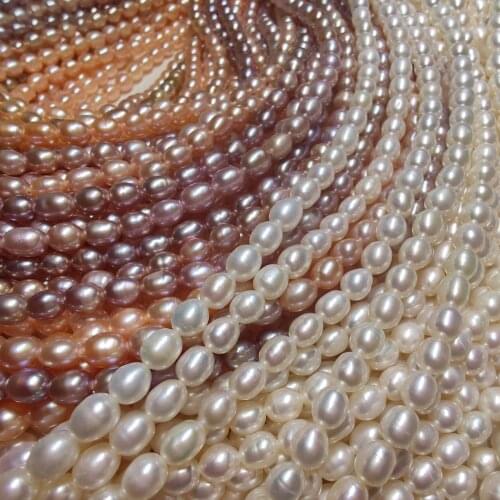 4-5mm Natural Freshwater Pearl Choker Necklace Round Beads For Women DIY Jewelry 36cm Single Strand