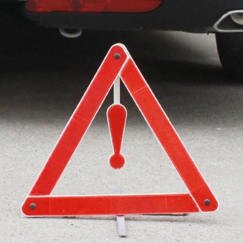 Car Stop Sign Tripod Road Flasher Triangle Emergency Warning Sign Foldable Reflective Safety Roadside Lighting High Quality