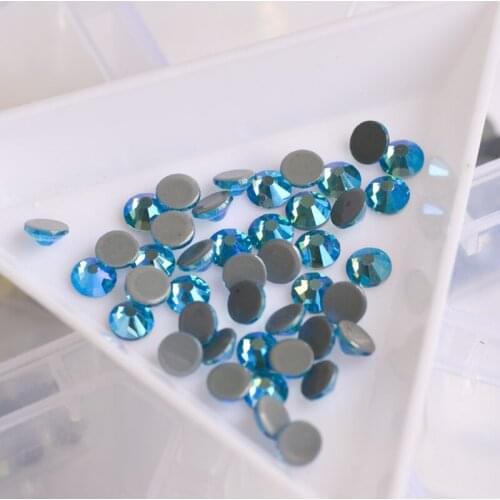 Free Shipping! SS6 to SS30 All Sizes Aquamarine AB Color Hot Fix Iron On Rhinestone For Craft Fabric Dresses