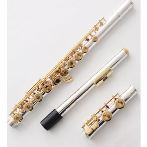 De Xin Flute 300 Series Silver Plated Flute Gold Plated Lip Plate Gold Keys Flutes 311 312 321 322 361 362 371 372 381 382 C Leg