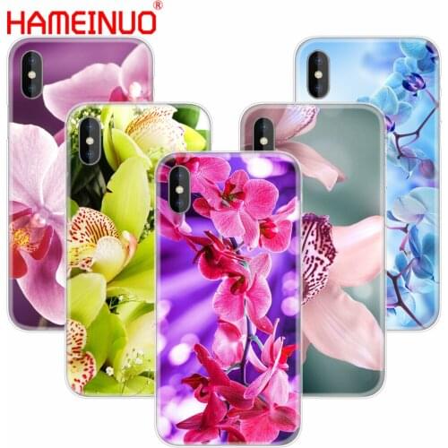 HAMEINUO free orchids flower cell phone Cover case for iphone 6 4 4s 5 5s SE 5c 6 6s 7 8 plus case for iphone 7 X