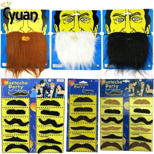 Halloween Cosplay Fake Beard Pirate Party Funny Costume Party Mustache Decoration Fake Mustache for Kids Adult Photo Props