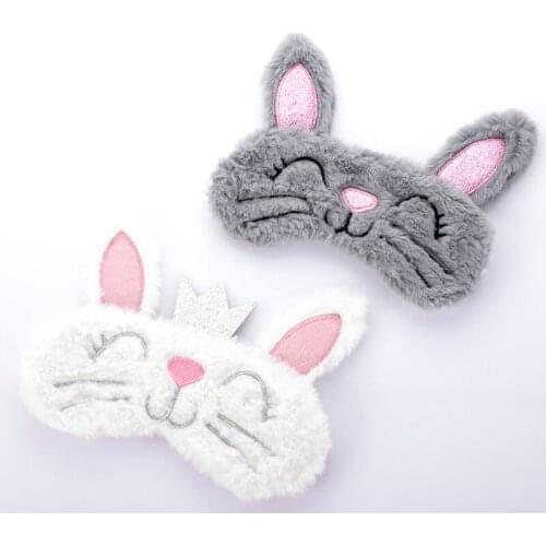 Kawaii Soft Toy Rabbit Eye Mask Sleeping Mask Plush Eye Shade Cover 3D Cartoon Long ears Eyeshade Relax Mask For Travel Toy