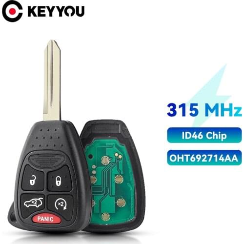 KEYYOU 315Mhz ID46 7941Chip Remote Car Key OHT692714AA for Dodge RAM Chrysler Commander Compass Grand Cherokee Liberty Wrangler