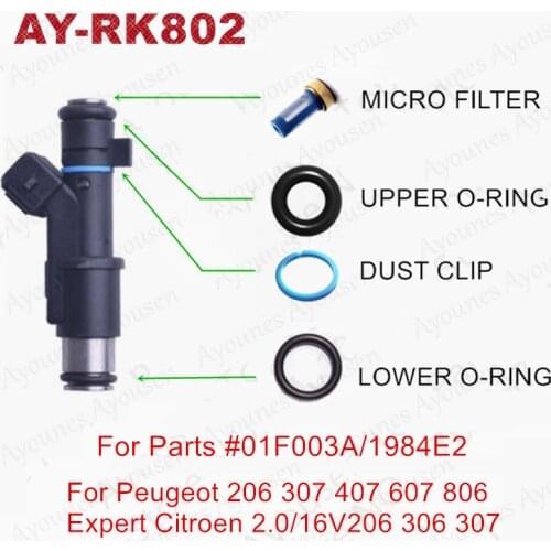 200sets Fuel Injector Service Kits For Part#1984E2 01F003A 01F002A 01F023 For Peugeot 206 307 406 407 607 806 807 Expert 2.0/16V