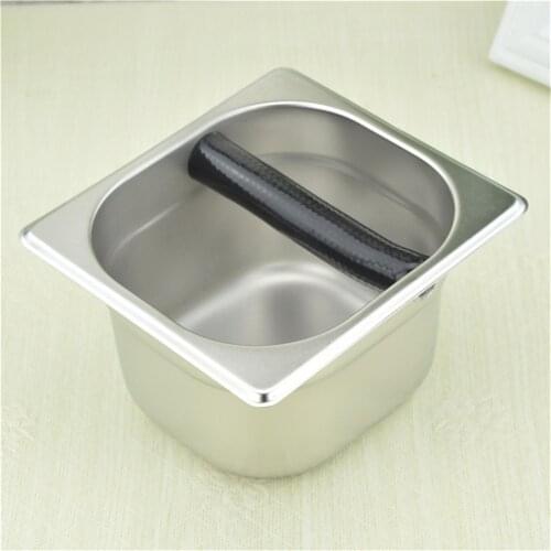 Stainless Steel Espresso Knock Box Container with Rubber Bar for Coffee Machine