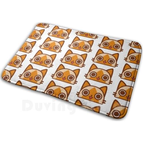 Brown Felyne Nyyaaaa Mat Rug Carpet Anti-Slip Floor Mats Bedroom Japan Video Game Monster Hunter Cat Cats Felyne J Rpg Monster